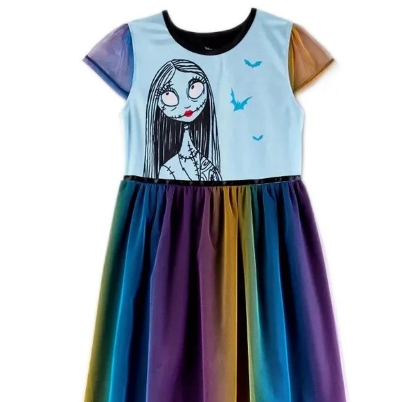 Nightmare Before Christmas Sally Girl's Halloween Satinet and Tulle Nightgown - Picture 1 of 2